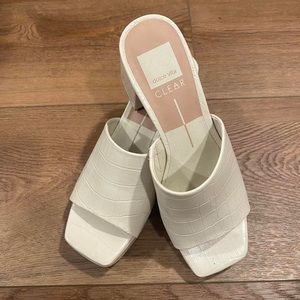 Dolce Vita Cream Crocodile Block Heels FINAL SALE